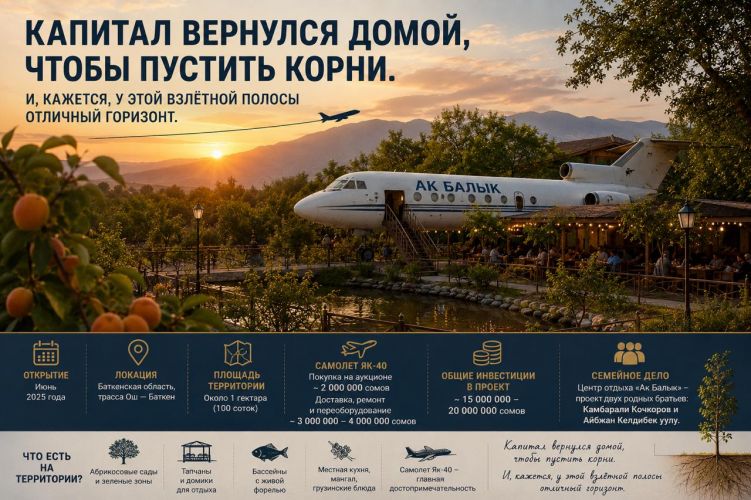 Самолет Як-40 среди абрикосов: как братья из Баткена вложили миллионы в мечту